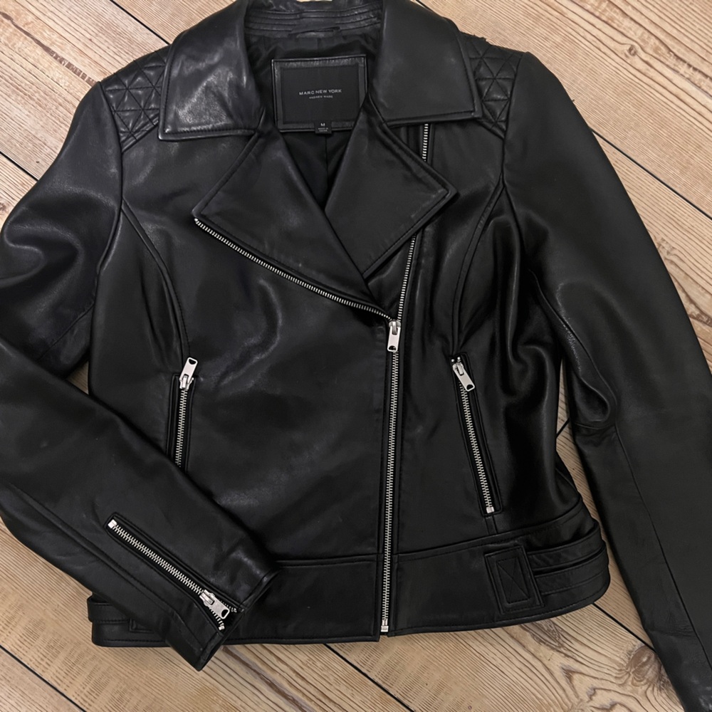 Marc New York Black Quilted Leather Jacket